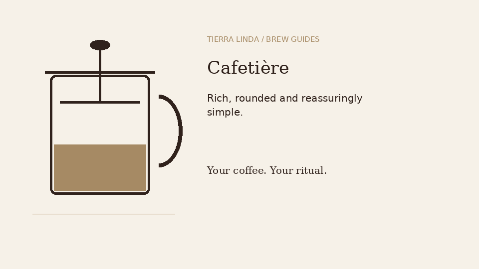 Cafetière brewing guide