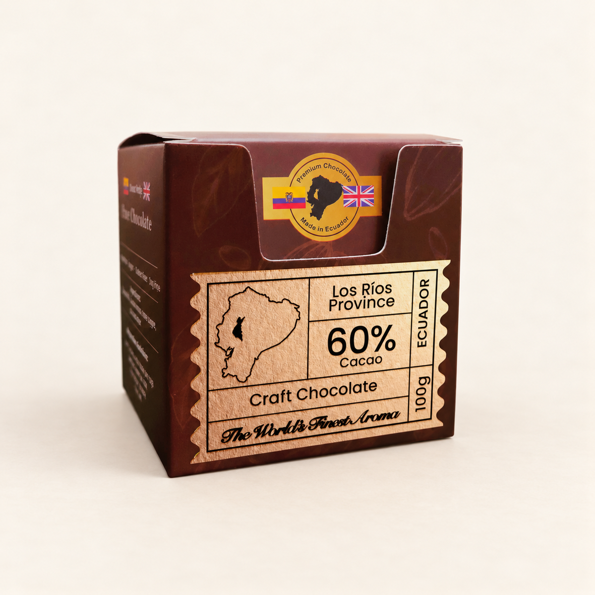 60% Tierra Linda hot chocolate box on warm ivory